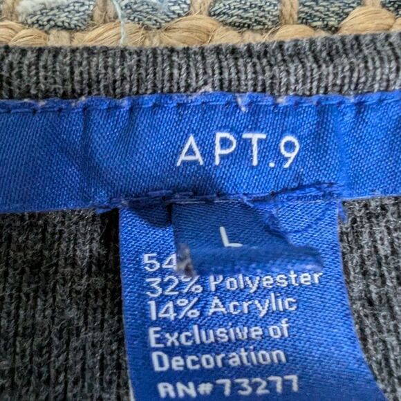 Open Front Cardigan Gray Black Embroidery Longline Sweater Coat *flaws* - Picture 3 of 10